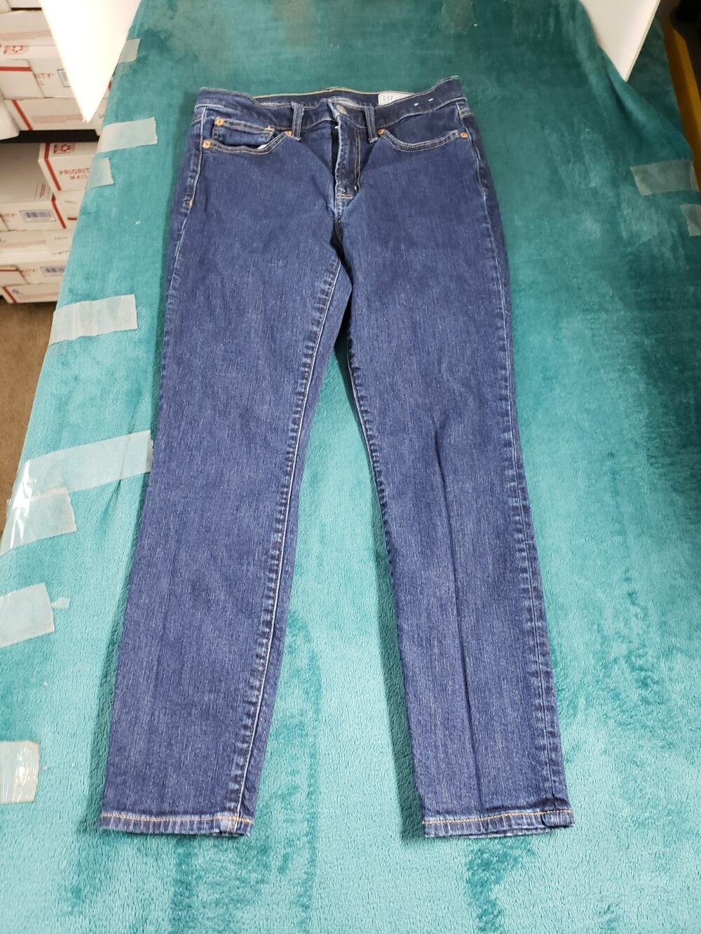 Gap Jeans Size 8 Short Womens Blue Stretch Denim Pants Mid Rise True Skinny